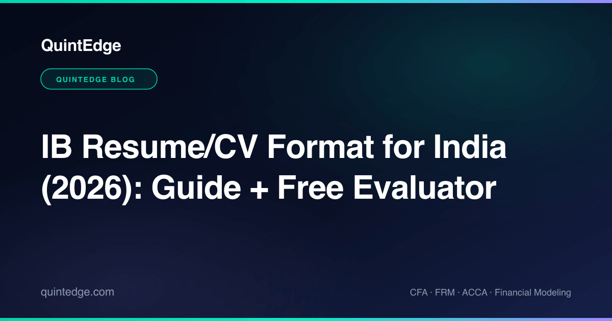 IB Resume/CV Format for India (2026): Guide + Free Evaluator