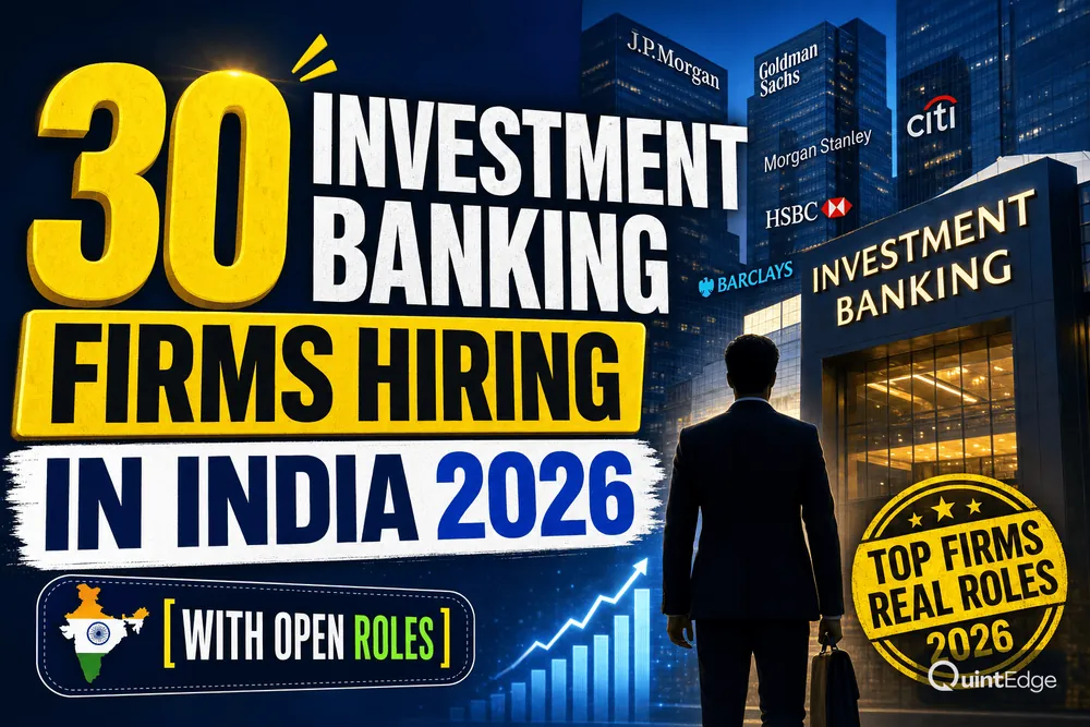 30 Investment Banking Firms Hiring in India 2026 With Open Roles